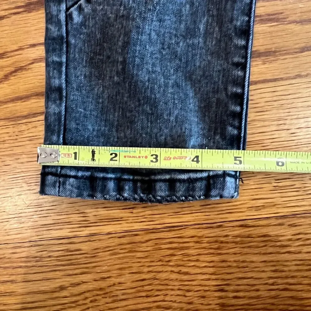 Men's Kollar Rockstar Buttonfly Jeans‎ Faded Vintage Black Size 30 x 31